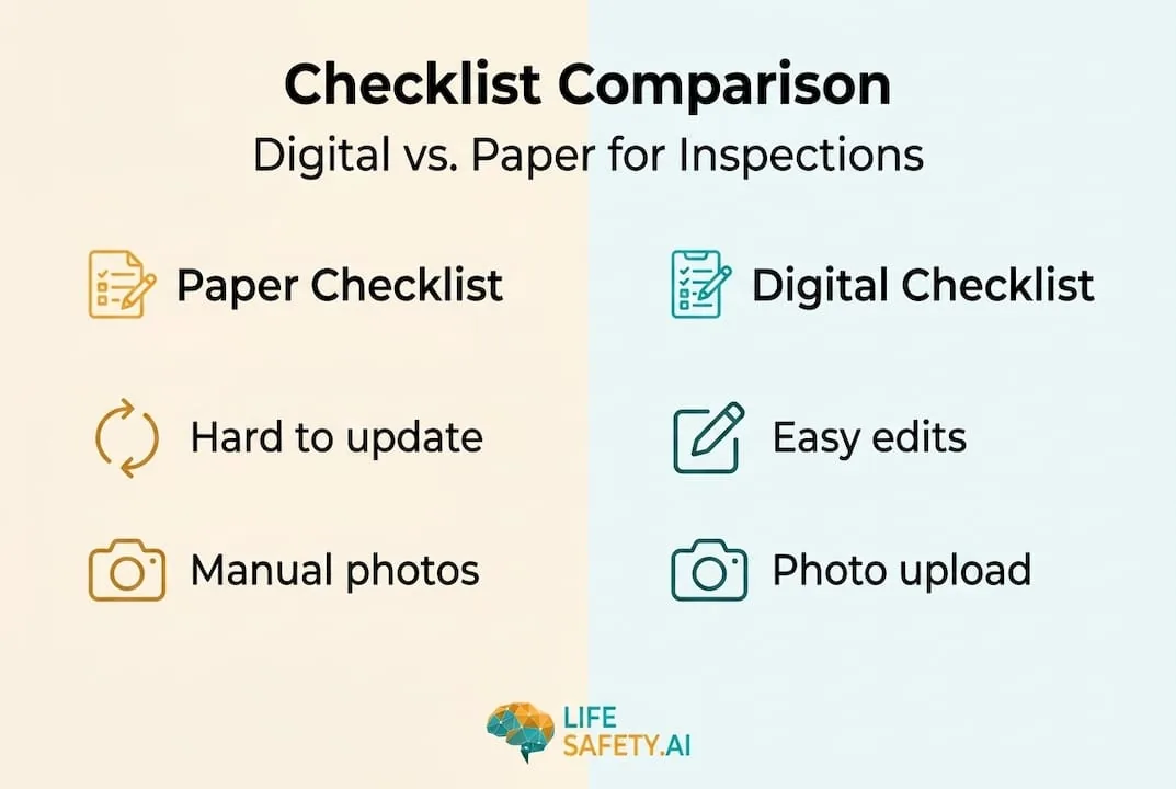 Comparison of paper and digital safety checklists